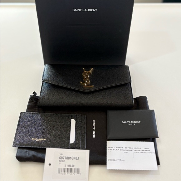YVES SAINT LAURENT YSL UPTOWN WALLET ON CHAIN NEW!!!! - Picture 9 of 16